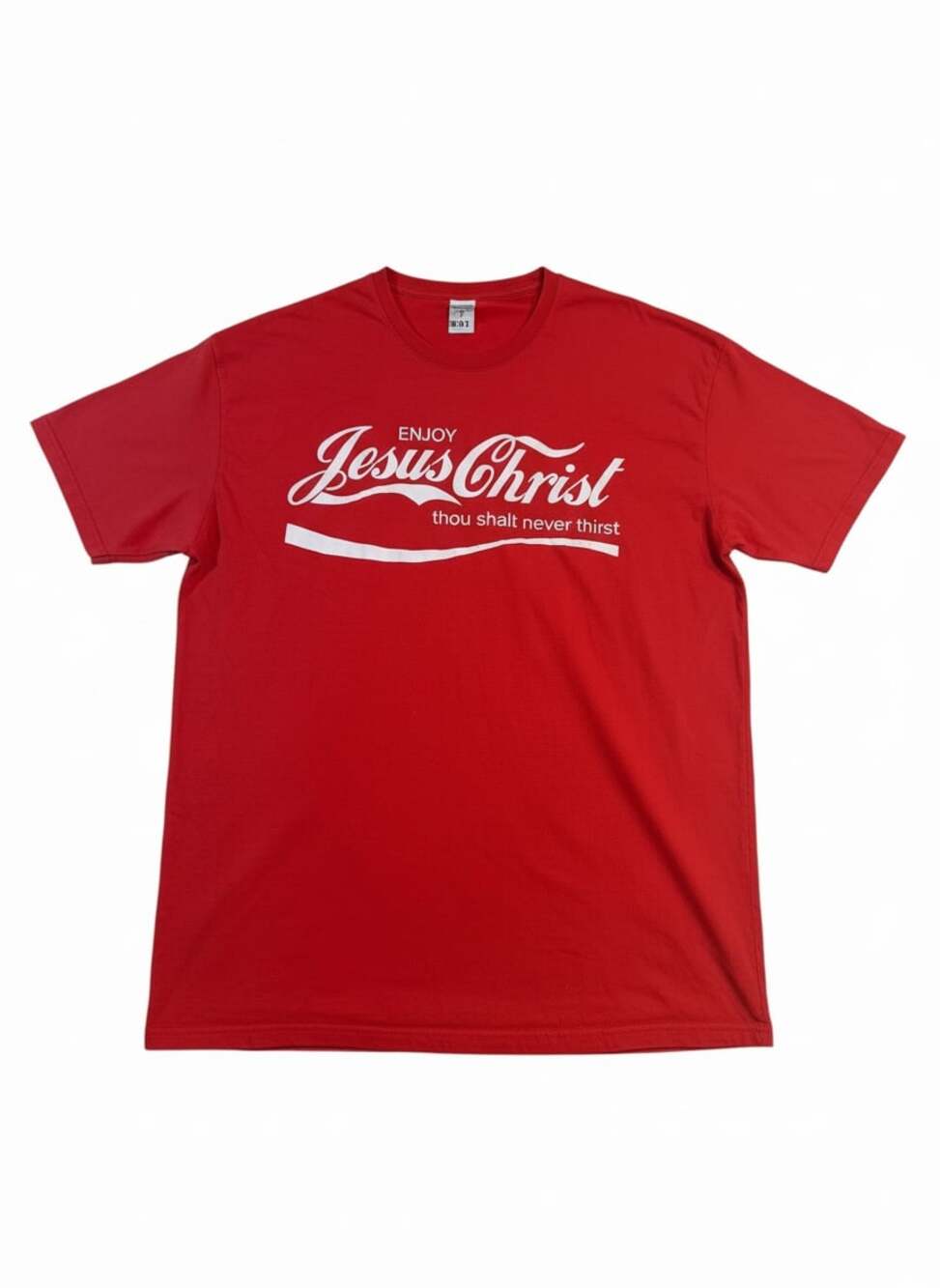 Enjoy Jesus Christ Coca-Cola Parody T-Shirt, Red Size 2XL